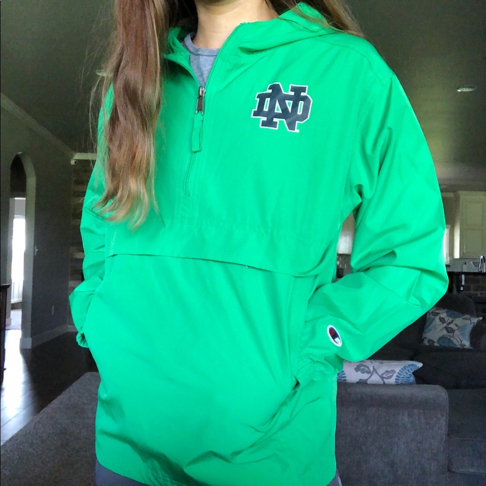 Green Champion Notre Dame Windbreaker